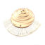 Picture of Polyester Tassel Pendants Round Gold Plated White 43mm(1 6/8") x 30mm(1 1/8"), 3 PCs