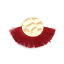 Picture of Polyester Tassel Pendants Round Gold Plated Wine Red 75mm(3") x 54mm(2 1/8"), 3 PCs