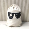 Imagen de Algodón lavandería Lavado Bolsa  Negro & Blanco Crema Gafas 46cm x 42cm, 1 Unidad
