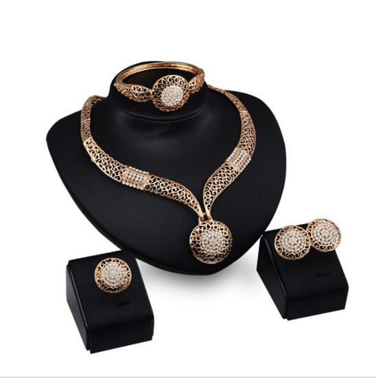 Picture of Jewelry Set Gold Plated Round Clear Rhinestone 1 Set