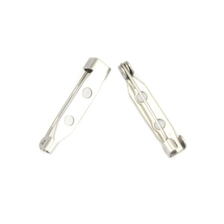 Acero Inoxidable Pin Broches Tira Tono de Plata 25mm x 5mm, 20 Unidades