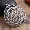 Picture of Zinc Based Alloy Sri Yantra Meditation Pendants Round Hollow 