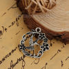 Picture of Zinc Based Alloy Charms Huingbird Flower Hollow 