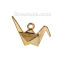Picture of Zinc Based Alloy 3D Charms Origami Crane Gold Plated 27mm(1 1/8") x 20mm( 6/8"), 20 PCs