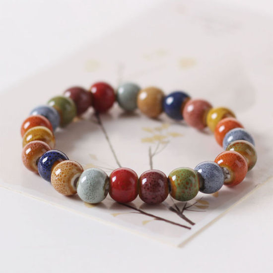 Picture of Ceramic Dainty Bracelets Delicate Bracelets Beaded Bracelet Round Elastic