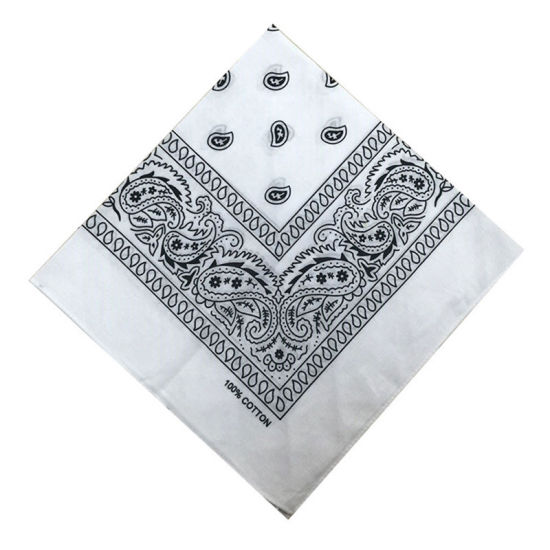 綿 ヘッドスカーフ ハンカチ 正方形 55cm x 55cm、 1 本 の画像