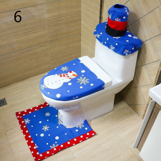 Bild von Weihnachten Nonwovens WC-Sitzbezug Bodenmatte 3PCs/Set Heimtextilien