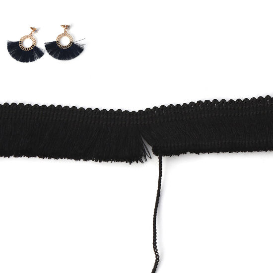Bild von Terylen Schnur (Für DIY Quasten-Anhänger) Schwarz 25mm, 2 Yards