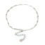 Bild von Messing Armband Silberfarbe Marquise Herz 22cm lang, 1 Strang