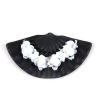 Picture of Resin Embellishments Fan-shaped Black & White Flower 52mm(2") x 29mm(1 1/8"), 5 PCs
