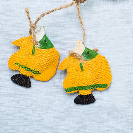 White - Small Fish Mediterranean Style Fishing Net Accessories Resin Ornaments Home Decoration Crafts 2x5.5cm, 1 Piece