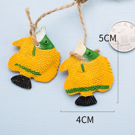 Изображение White - Small Fish Mediterranean Style Fishing Net Accessories Resin Ornaments Home Decoration Crafts 2x5.5cm, 1 Piece