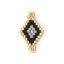 Image de Connecteurs Perles de Rocailles en Verre Losange Noir Or 22mm x 12mm, 2 Pcs