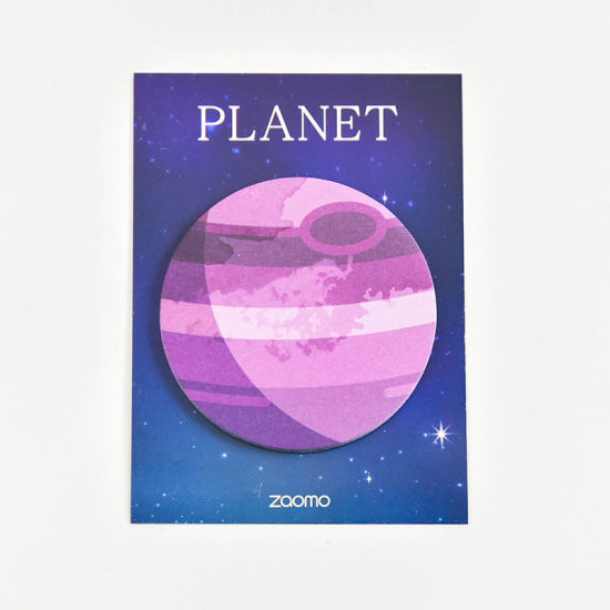 Bild von Papier Klebezettel Haftnotiz Lila Universum Planeten 70mm x 70mm, 1 Stück