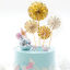 Image de Gâteau Topper Picks en Papier Eventail Or 1 Pièce