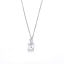 Picture of Stainless Steel & Copper & Glass Necklace Silver Tone Square Drop Clear Rhinestone 45cm(17 6/8") long, 1 Piece