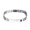 Bild von 304 Edelstahl Armband Silberfarben Rot Caduceus medizinische Versorgung Symbol 21cm lang, 1 Strang