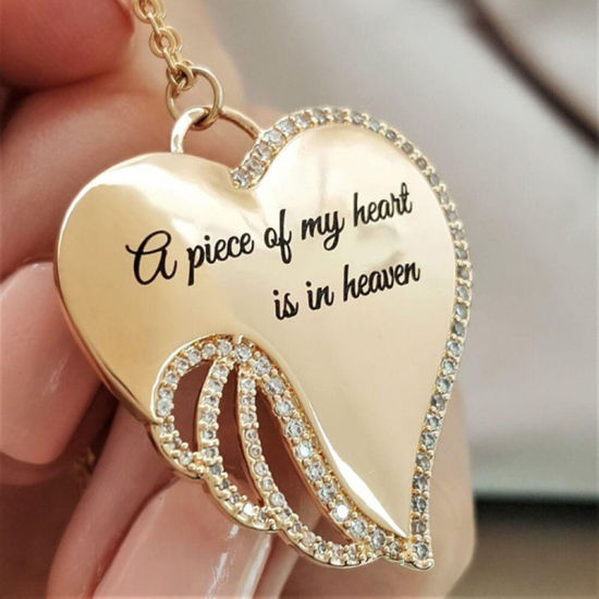 Picture of Necklace Heart Wing Clear Rhinestone 