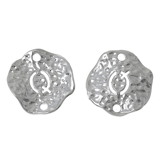 Imagen de Conectores Aleación del Metal Del Zinc de Irregular y Tono de Plata Letras " Q " Hueco 13mm x 13mm, 10 Unidades