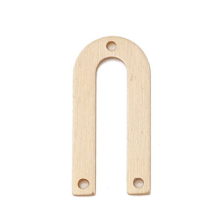 Lega di Alluminio Connettore Accessori A Forma di U Oro Placcato 26mm x 12mm, 10 Pz