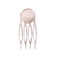 Picture of Copper & Iron Based Alloy Hair Clips Findings Round Light Rose Gold Cabochon Settings (Fits 20mm Dia.) 48mm x 22mm, 10 PCs