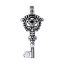 Imagen de Zamak Colgantes Llave Plata Antigua (Apta ss16 Pointed Back Rhinestone) Tallado 46mm x 20mm, 10 Unidades