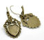 Immagine di Ottone Orecchino Accessori Cuore Tono del Bronzo Basi per Cabochon Addetti 12mm x 12mm 4.0cm x 22.0mm posta / filo: ( 0.8mm )， 10 Pz