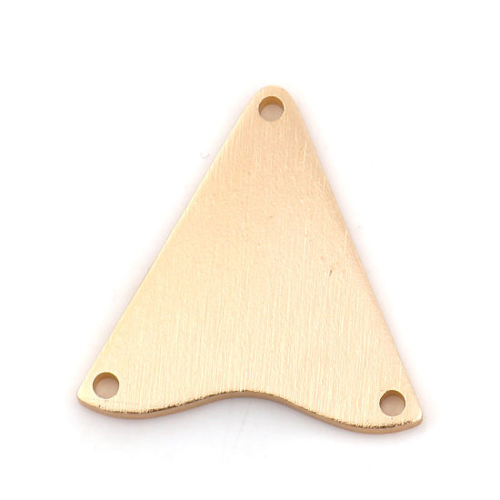 Imagen de Aleación de Aluminio Conectores Triángulo Chapado en Oro 28mm x 28mm, 5 Unidades