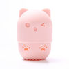 Imagen de Silicona Caja de Almacenamiento de Huevos de Belleza Óvalo Gato Rosa Melocotón 9cm x 7.5cm, 1 Unidad
