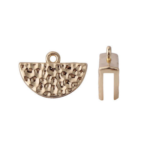 Embouts pour Cordons & Collier Bracelet en Alliage de Zinc Eventail Martelage Concavoconvee    