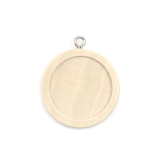 Picture of Stainless Steel Cabochon Settings Pendants Round Natural  