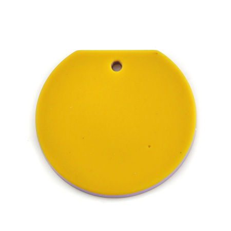 Resin Pendants Round Disc Ginger 34mm(1 3/8") x 32mm(1 2/8"), 3 PCs