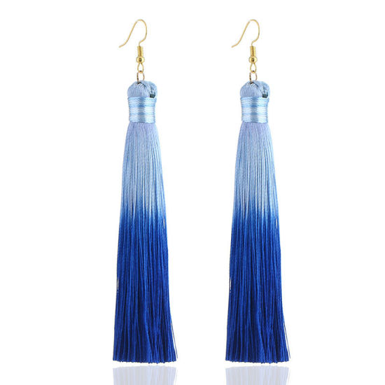 Picture of Tassel Earrings Gold Plated 12cm x 1.5cm, 1 Pair