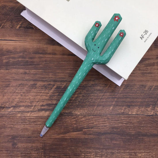 Изображение Зеленый Синий - Кактус завод серия Ручная резьба по дереву Ручка