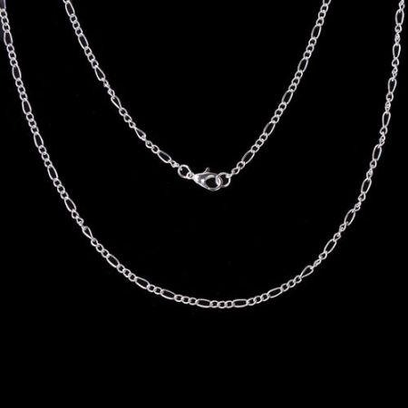 Immagine di Lega di Ferro 3:1 Catena Collana Argento Placcato lunghezza: 80.5cm , dimensione: 6x3mm  3.5x2.5mm  1 Serie
