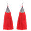 Imagen de Borla Pendientes Rojo 10.5cm x 3.5cm, 1 Par