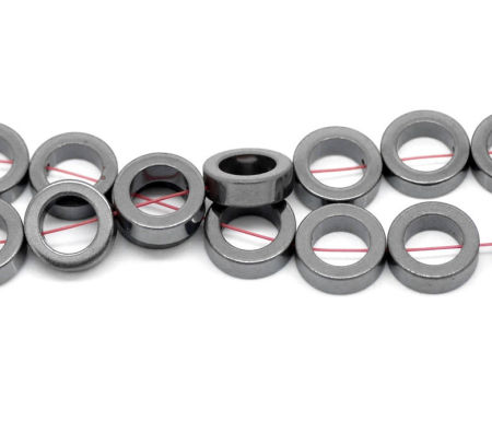 Schwarz Hämatit Ring Perlen Beads 12mm,verkauft eine Packung mit 2 Stränge(2x33 Stk.)