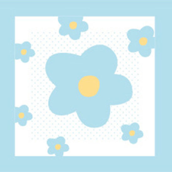 Picture of (30 Sheets) Paper Memo Notepad Stationery Light Blue Square Flower 80mm x 80mm, 1 Copy