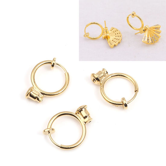 Picture of Brass Non Piercing Clipon Earring Converter Turn Any Stud Into Clipon Round                                                                                                                                                                                   