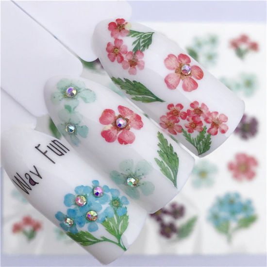 Image de Stickers d'ongles en Papier Forme Fleur Multicolore