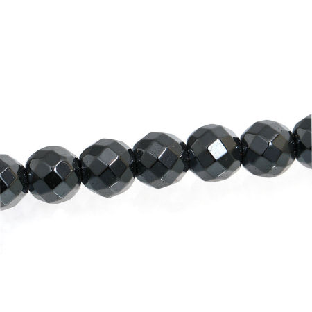Strang Gunmetal Facettierte Runde Hämatit Lose Perlen