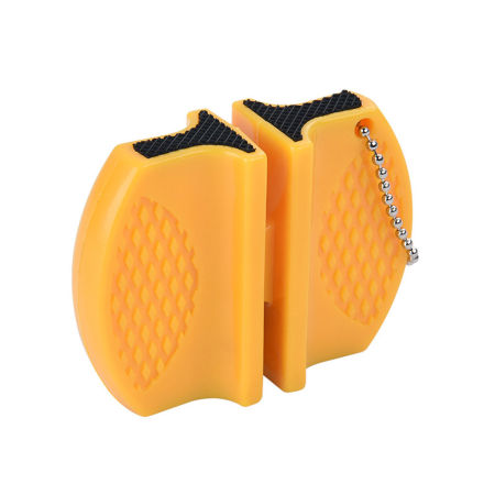 Yellow Mini Household Quick Knife Sharpener Multifunctional Double Head Sharpening Stone Portable Outdoor Butterfly Sharpener