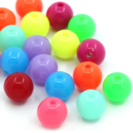 Acrylic Bubblegum Beads Ball At Random Polished