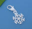 Imagen de Clip en Charms para Vintage Charm Pulsera Navidad Copo de nieve Argentado 32mm x14mm(1 2/8" x 4/8"), 10 Unidades
