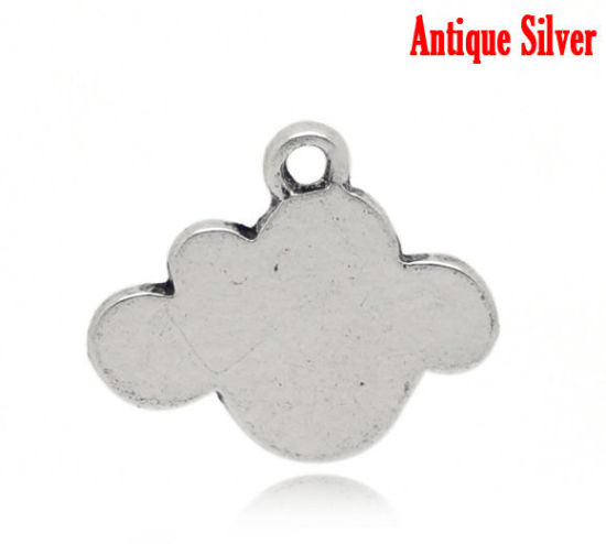 Bild von Antik Silber Wolke Charm Anhänger 16x13mm. Verkauft eine Packung mit 50