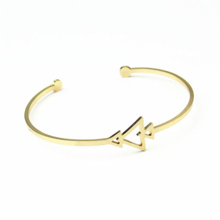 Stainless Steel Open Cuff Bangles Bracelets Christmas Tree