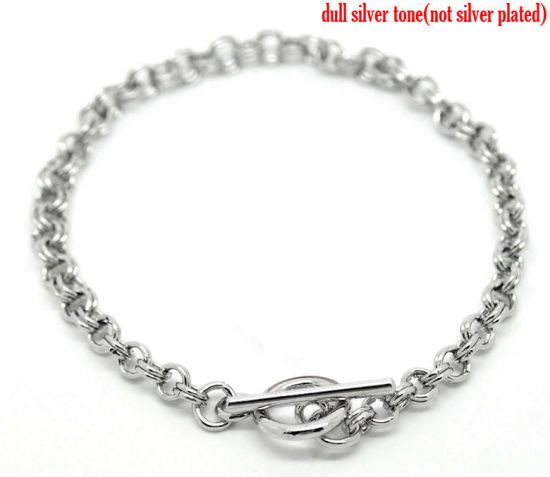 Picture of Alloy Toggle Clasp Double Loop Cable Chain Bracelets 