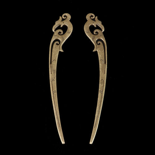Bild von Zinklegierung Lesezeichen Phönix Bronzefarbe 15.5cmx 2.3cm, 2 Stück