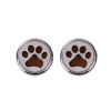 Bild von 20mm Kupfer & Edelstahl Druckknöpfe Für Chunk Armband Rund Silberfarbe Kaffeebraun Filz Öl Diffusor Pads Klaue, Knauf: 5.5mm , 1 Stück