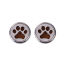 Picture of 20mm Copper & Stainless Steel Snap Button Fit Snap Button Bracelets Round Silver Tone Coffee Felt Oil Diffuser Pads Claw , Knob Size: 5.5mm( 2/8"), 1 Piece